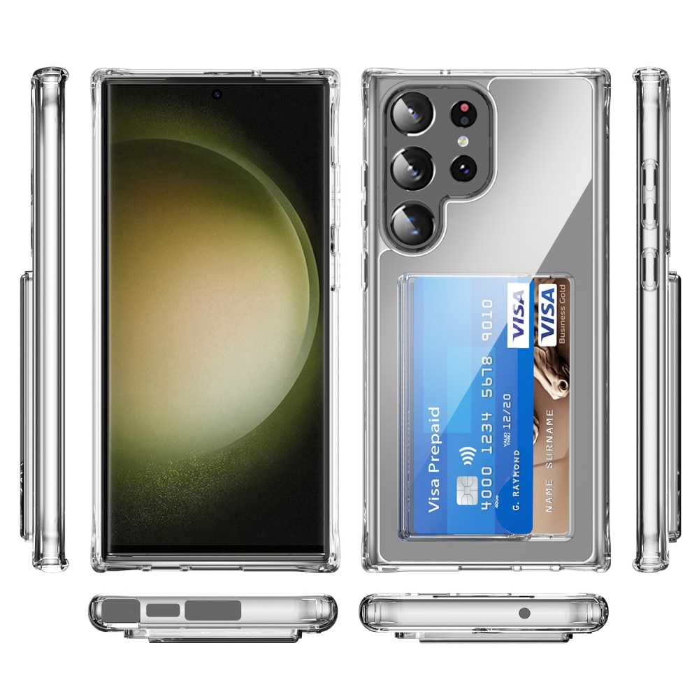 Coque hybride à cartes Samsung Galaxy S23 Ultra transparent