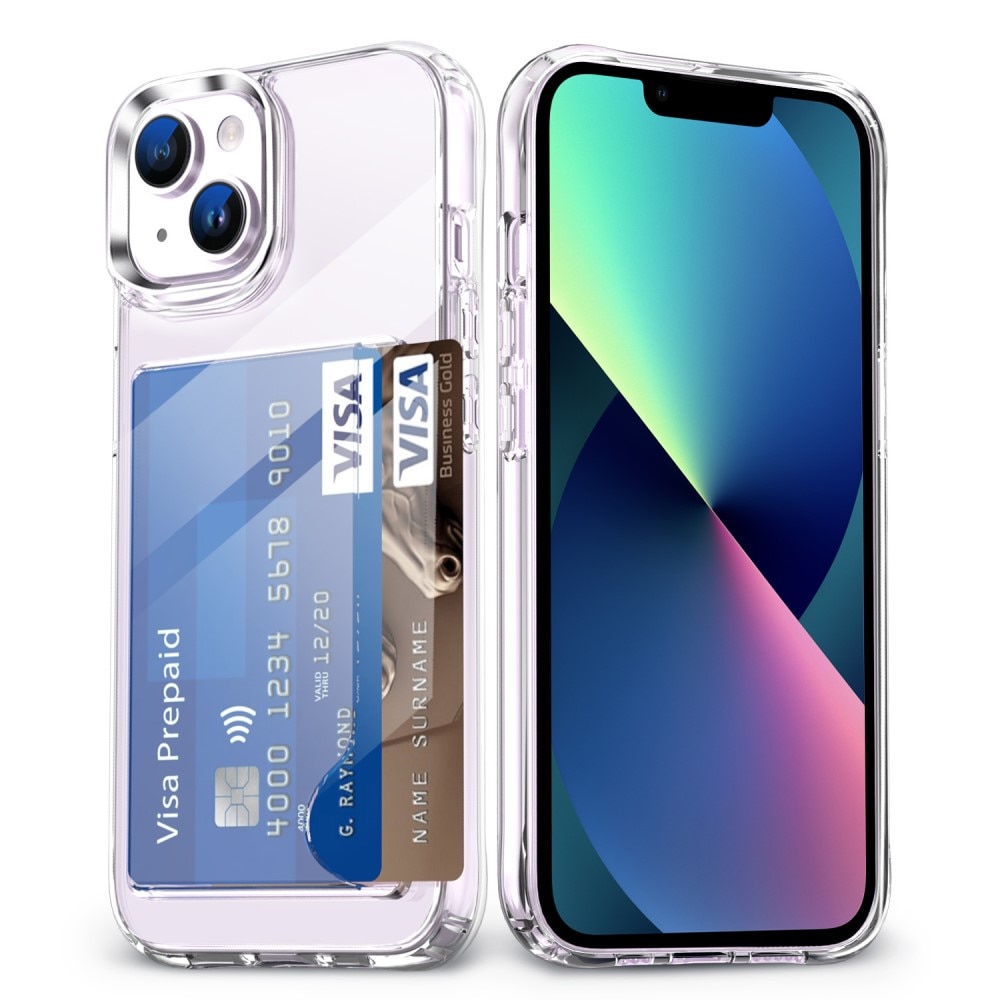 Coque hybride à cartes iPhone 13, Transparent
