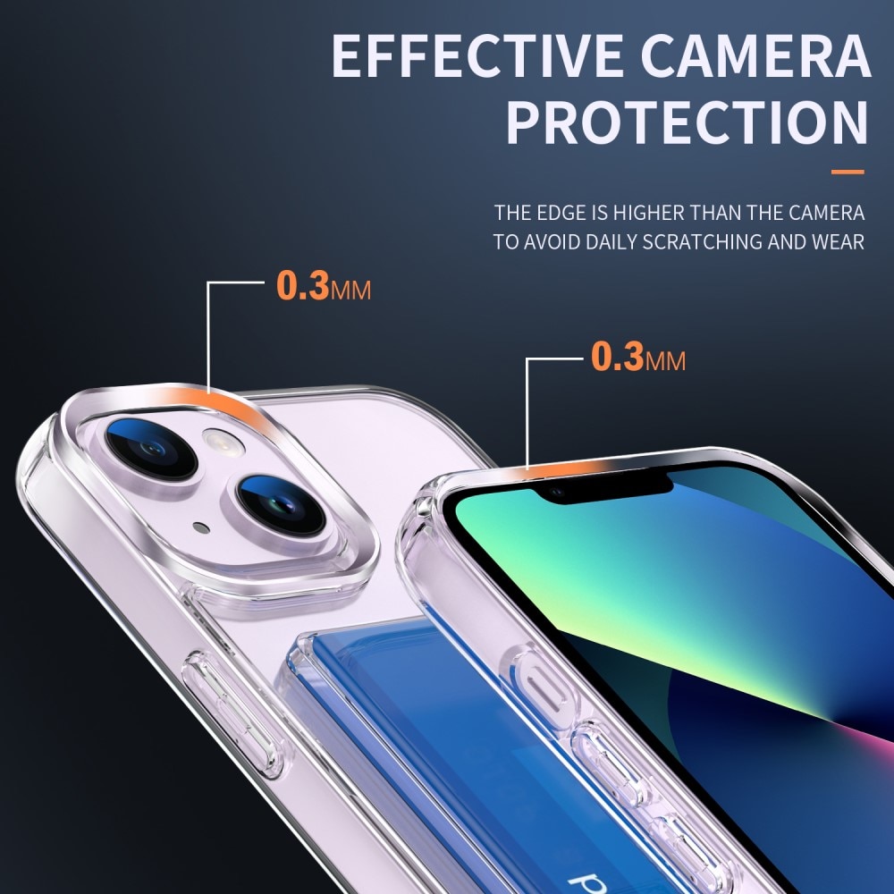 Coque hybride à cartes iPhone 13, Transparent