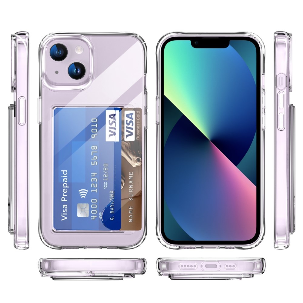 Coque hybride à cartes iPhone 13, Transparent