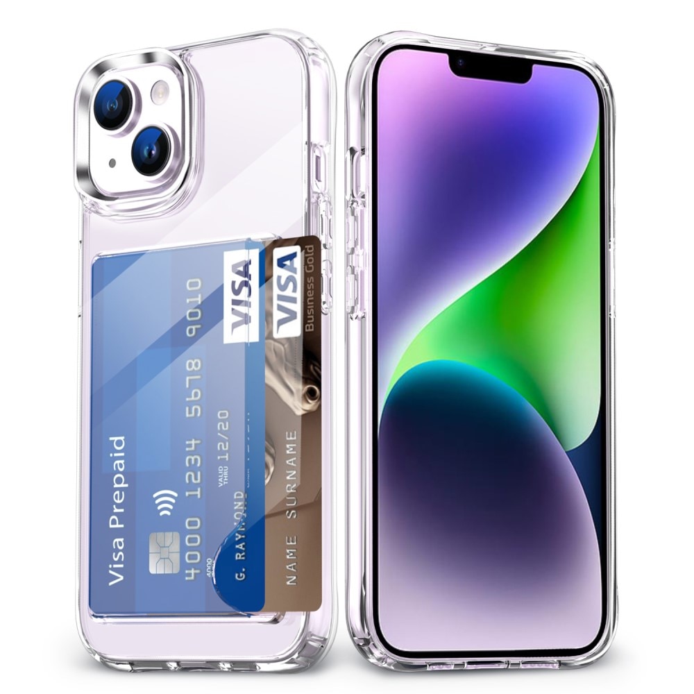 Coque hybride à cartes iPhone 14, Transparent