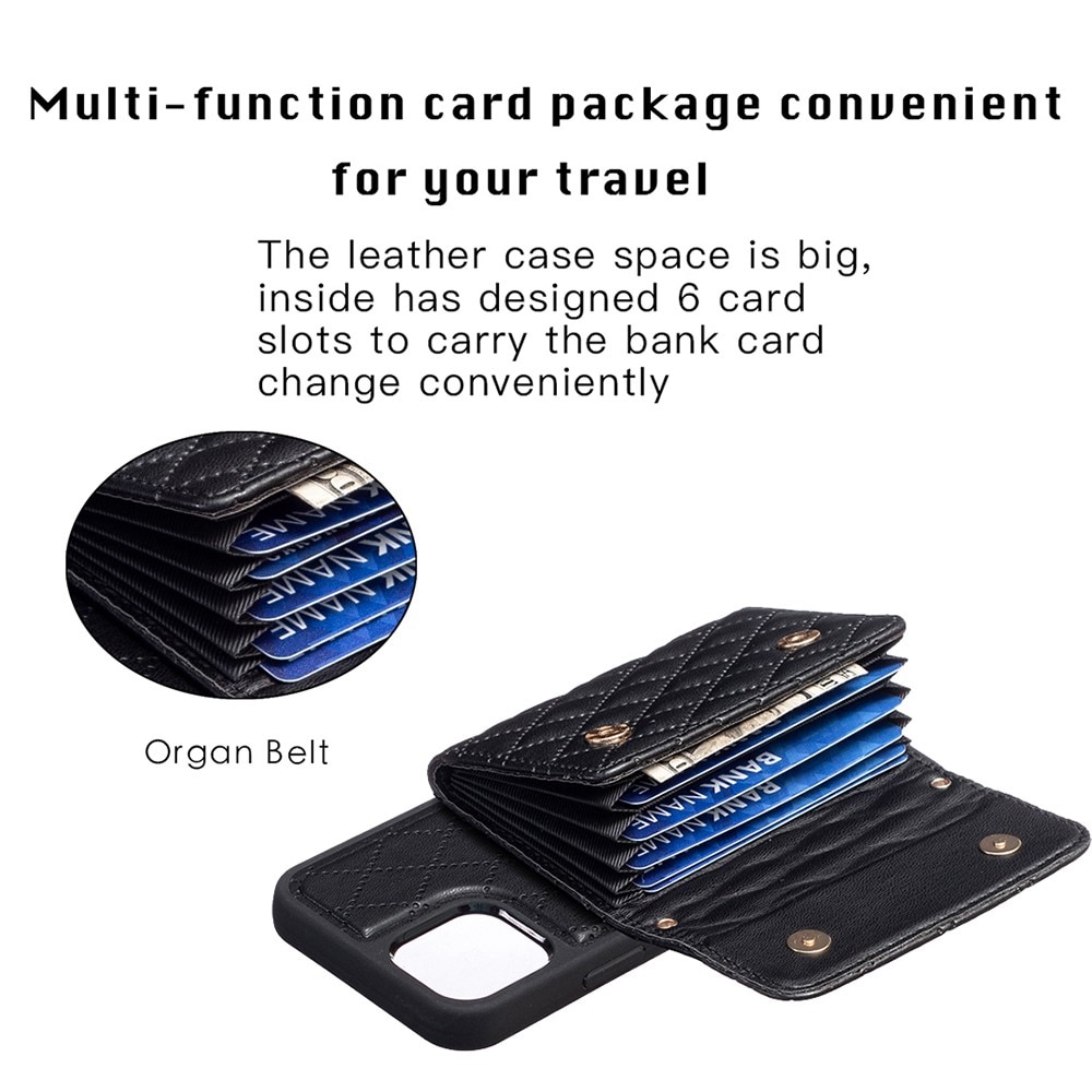 Coque porte-cartes latéral Quilted iPhone 12/12 Pro noir