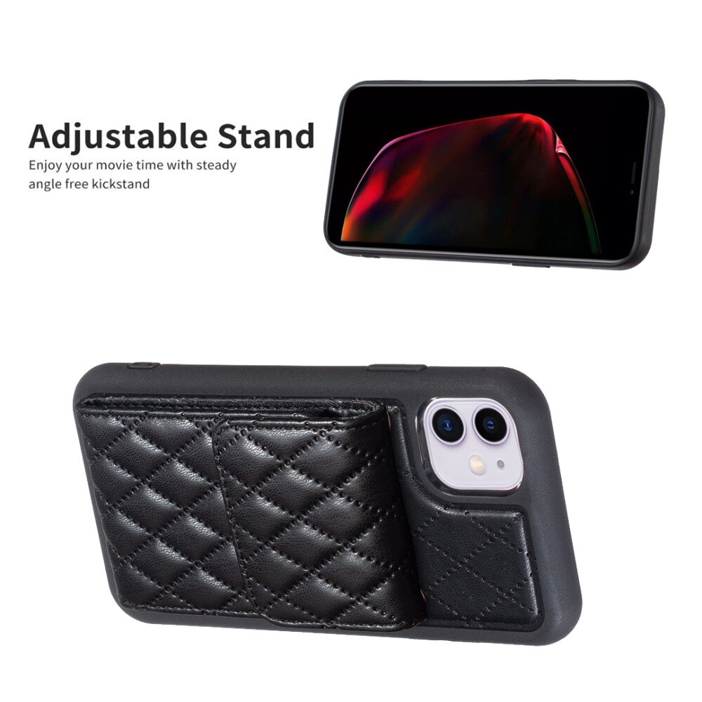 Coque porte-cartes Quilted iPhone 11 noir