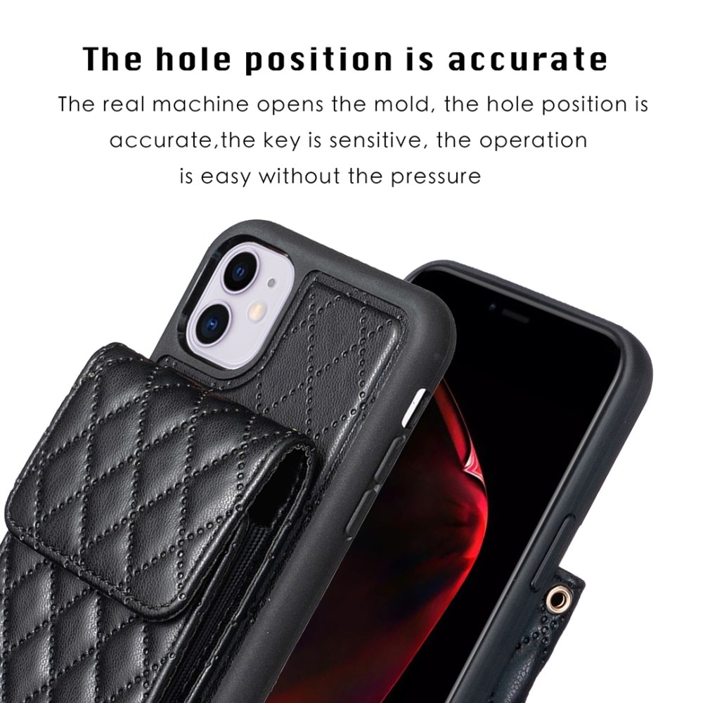 Coque porte-cartes Quilted iPhone 11 noir