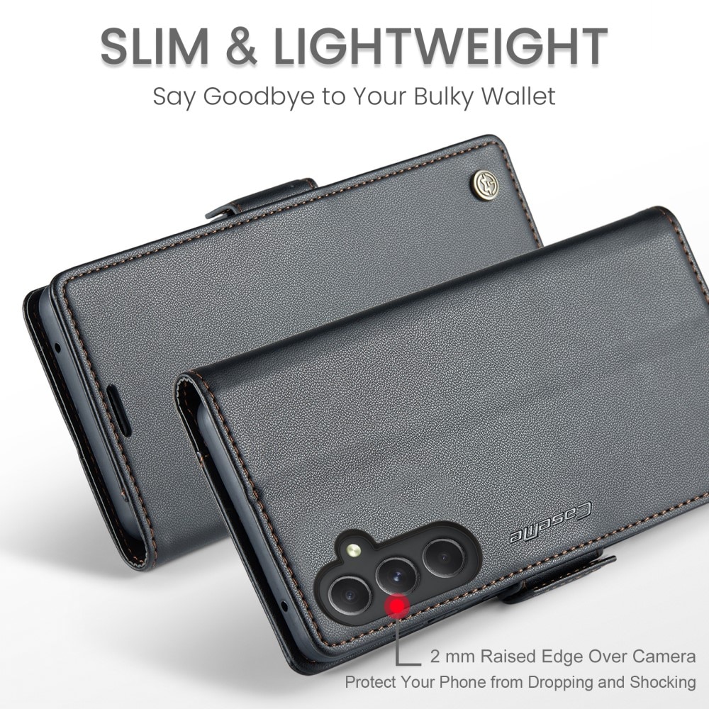 Étui portefeuille mince anti-RFID Samsung Galaxy A54, noir