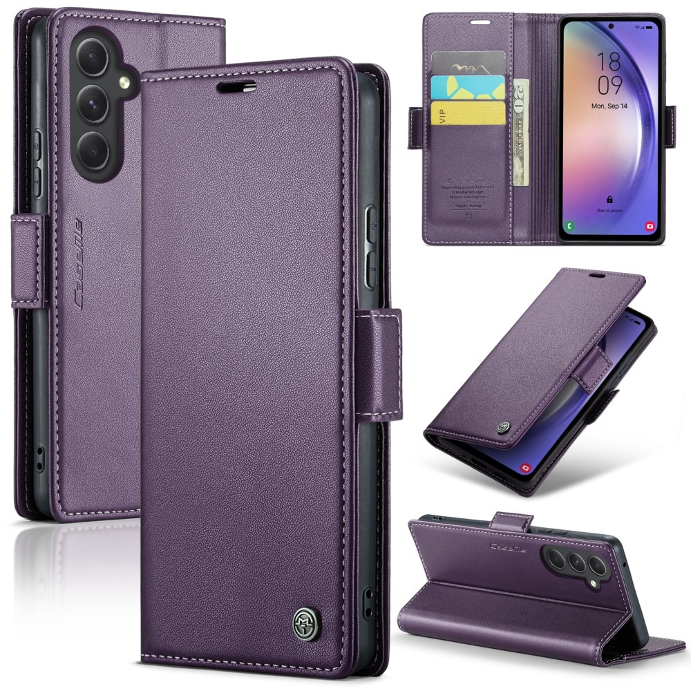 Étui portefeuille mince anti-RFID Samsung Galaxy A54, Violet