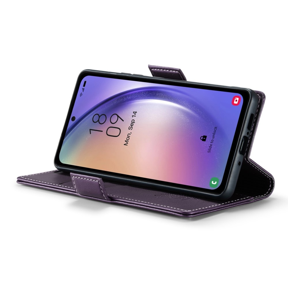 Étui portefeuille mince anti-RFID Samsung Galaxy A54, violet