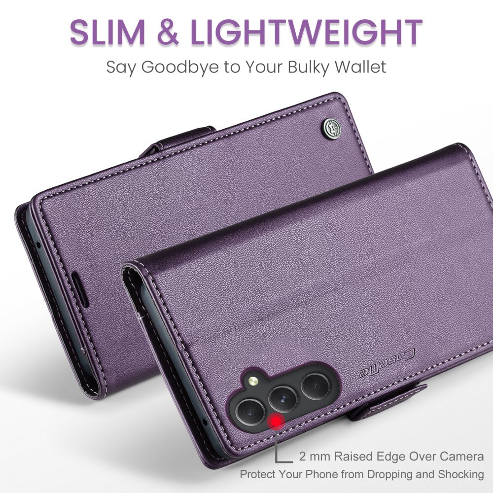 Étui portefeuille mince anti-RFID Samsung Galaxy A54, Violet