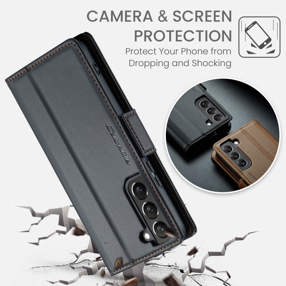 Étui portefeuille mince anti-RFID Samsung Galaxy S22 Plus, Noir