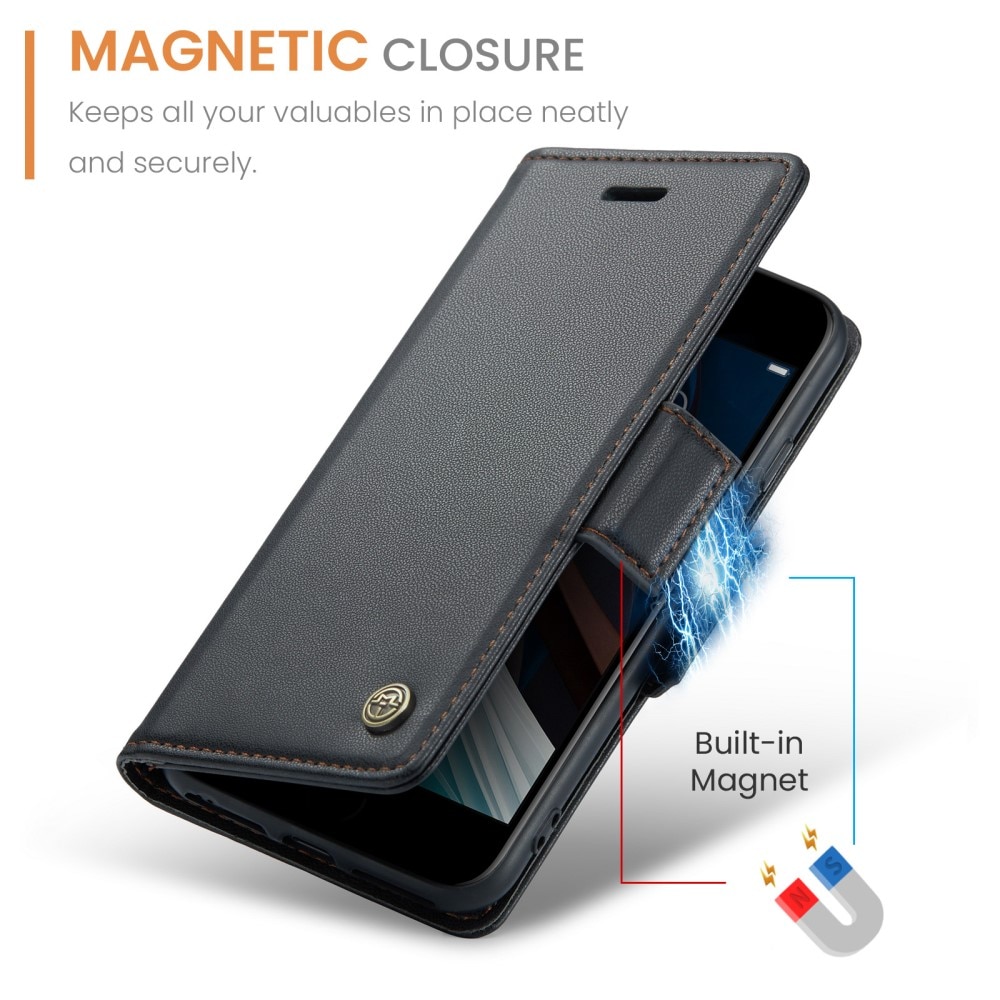 Étui portefeuille mince anti-RFID iPhone 7, noir