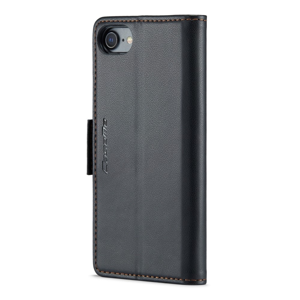 Étui portefeuille mince anti-RFID iPhone SE (2022), noir