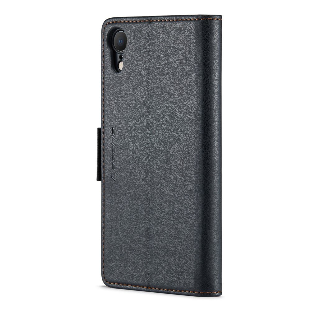 Étui portefeuille mince anti-RFID iPhone Xr, Noir