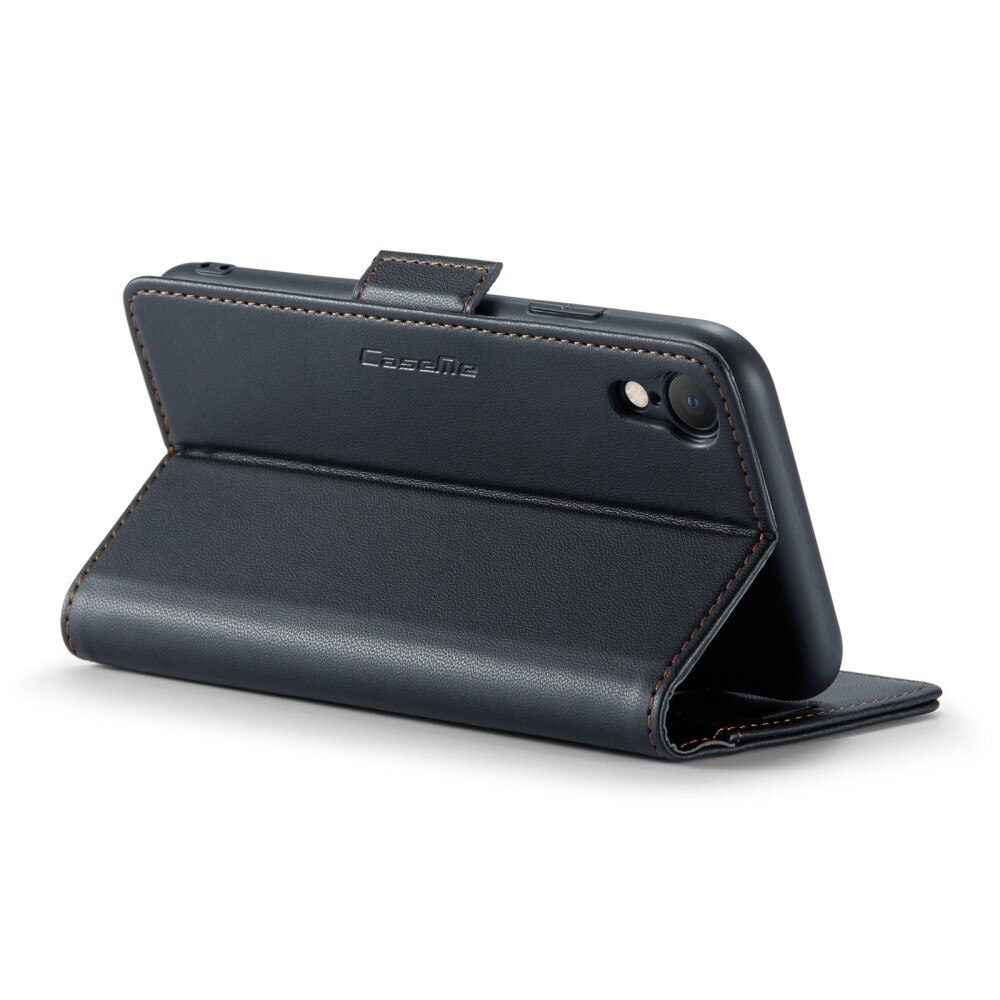 Étui portefeuille mince anti-RFID iPhone Xr, Noir