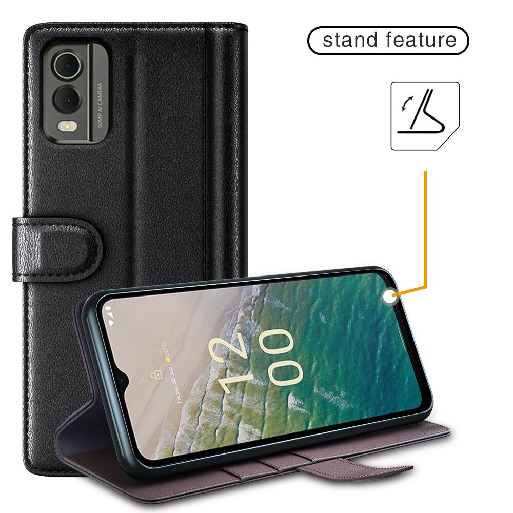 Étui en cuir veritable  Nokia C32, Noir