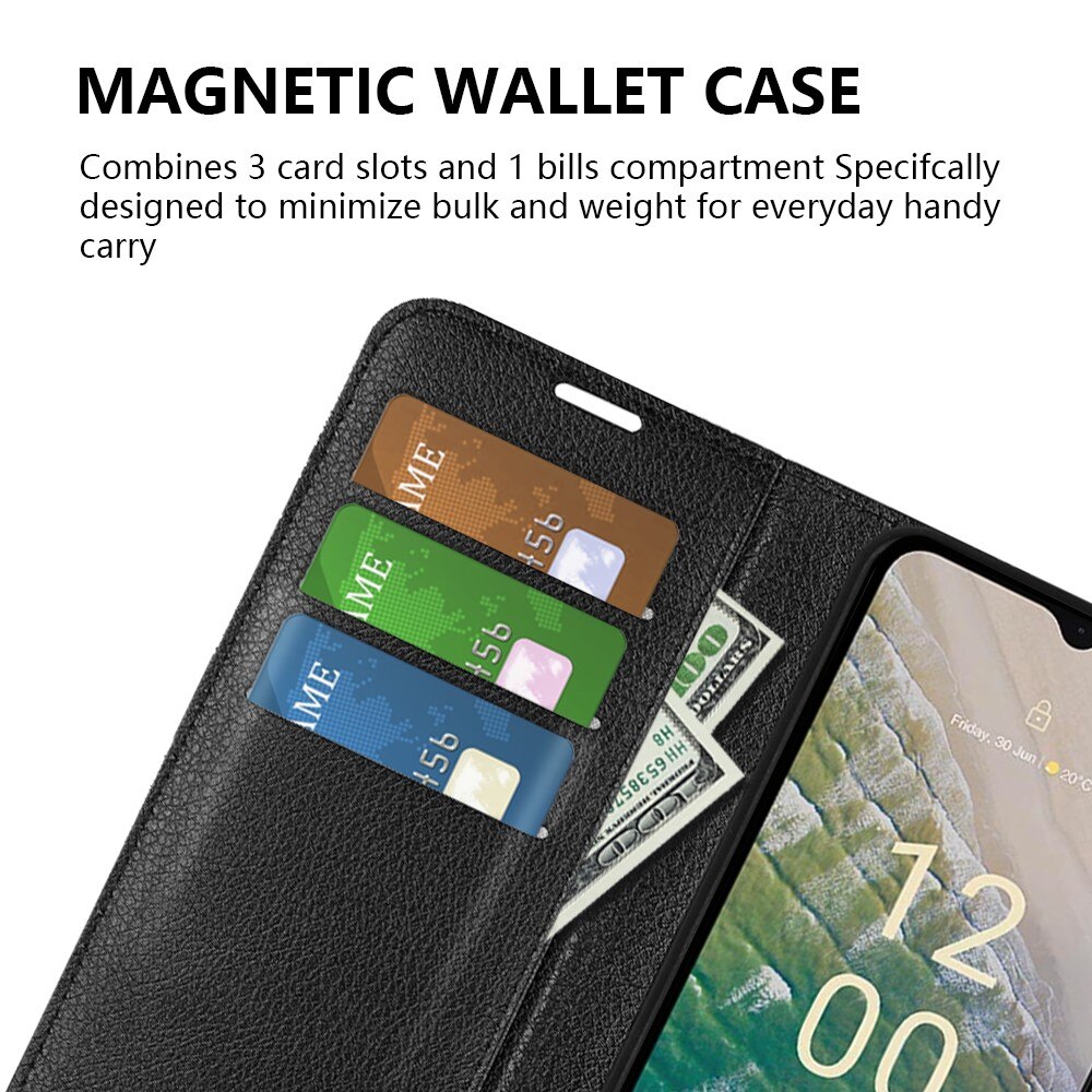 Coque portefeuille  Nokia C32, Noir