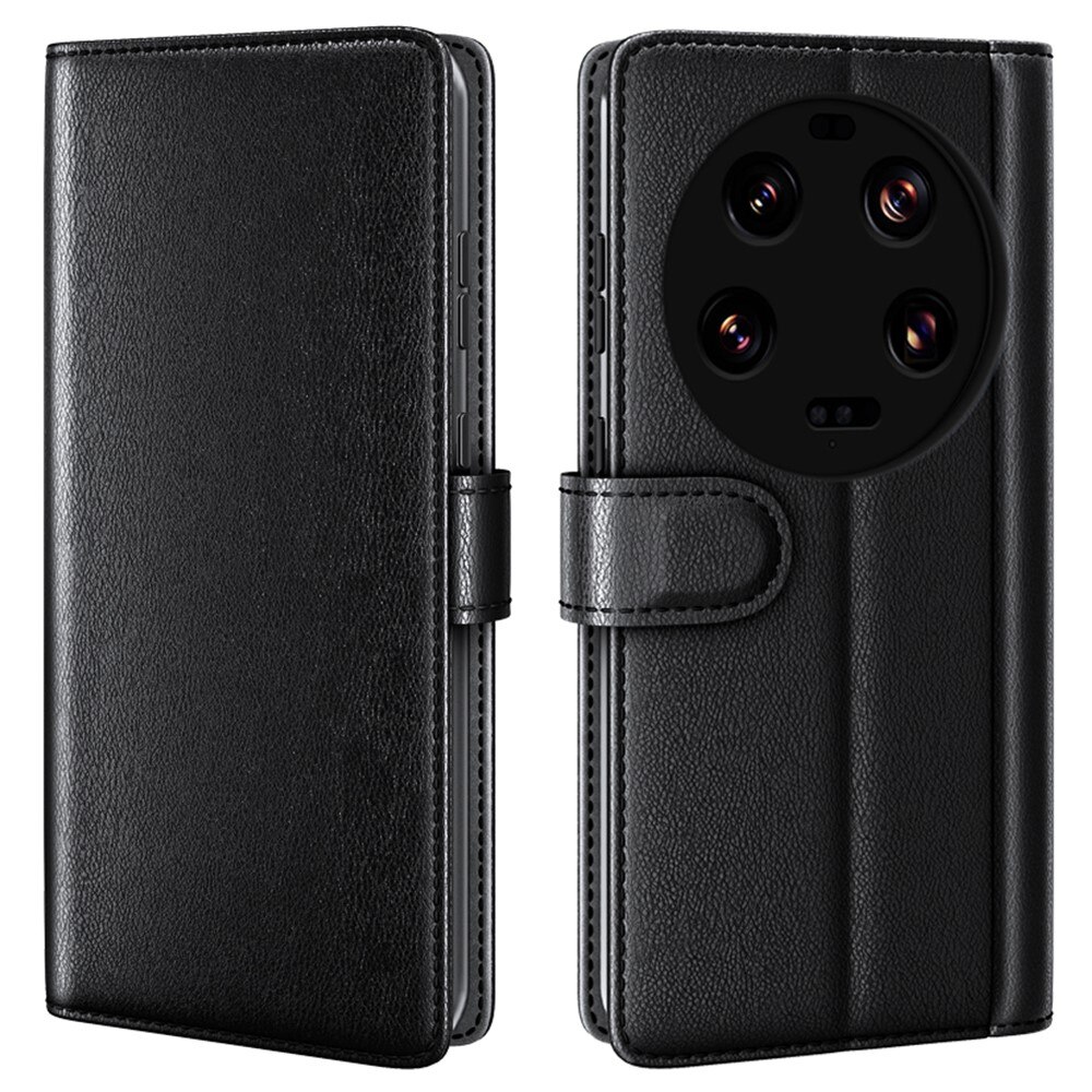 Étui en cuir veritable Xiaomi 13 Ultra, Noir
