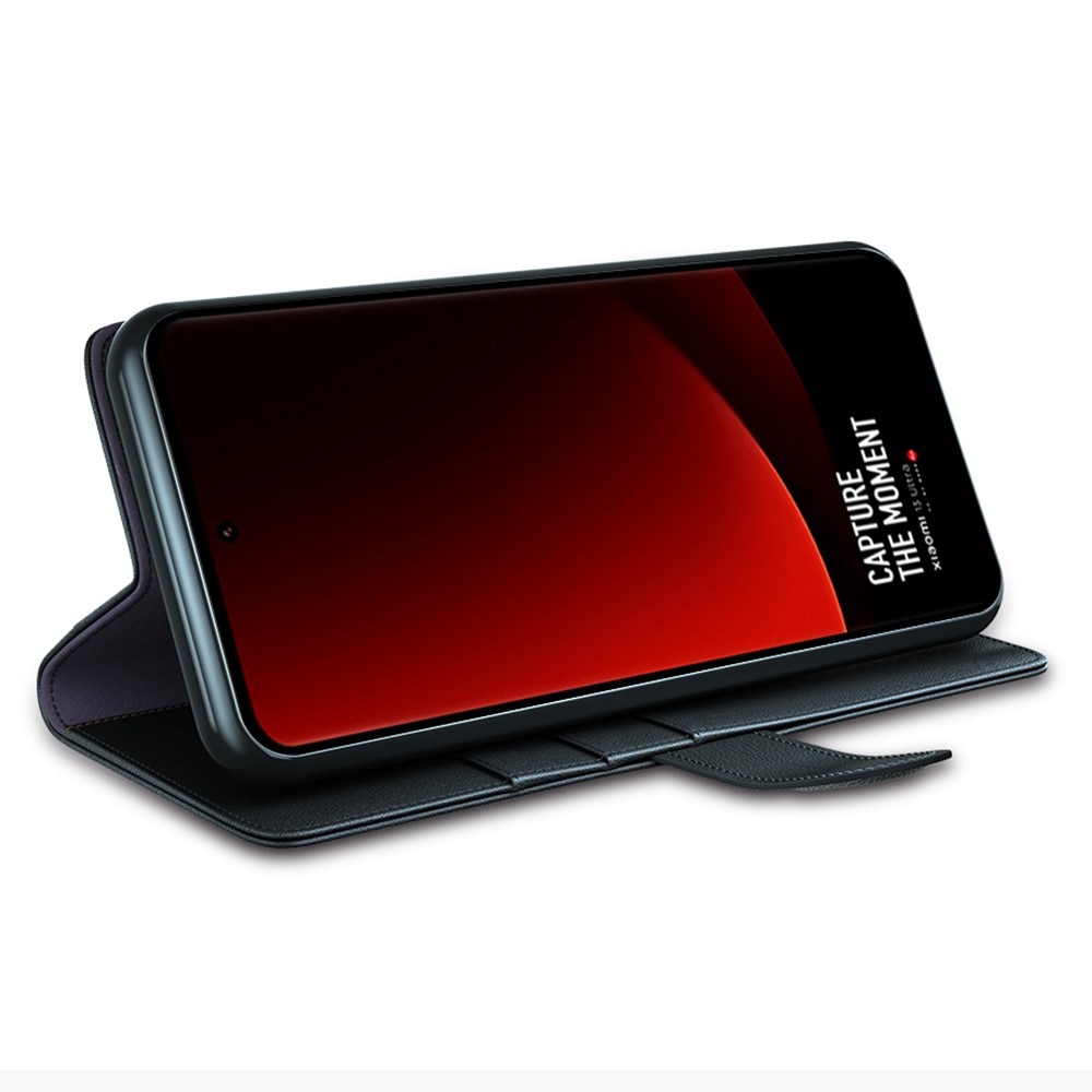 Étui en cuir veritable Xiaomi 13 Ultra, noir