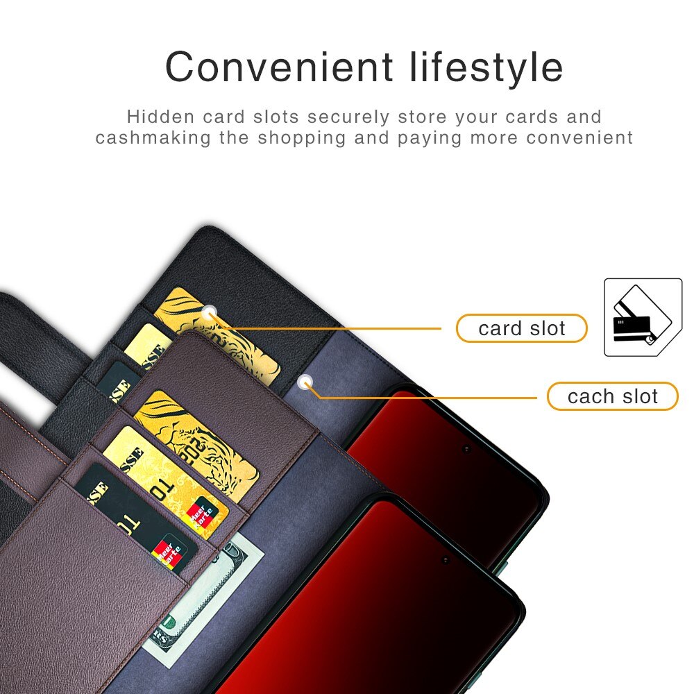 Étui en cuir veritable Xiaomi 13 Ultra, Noir