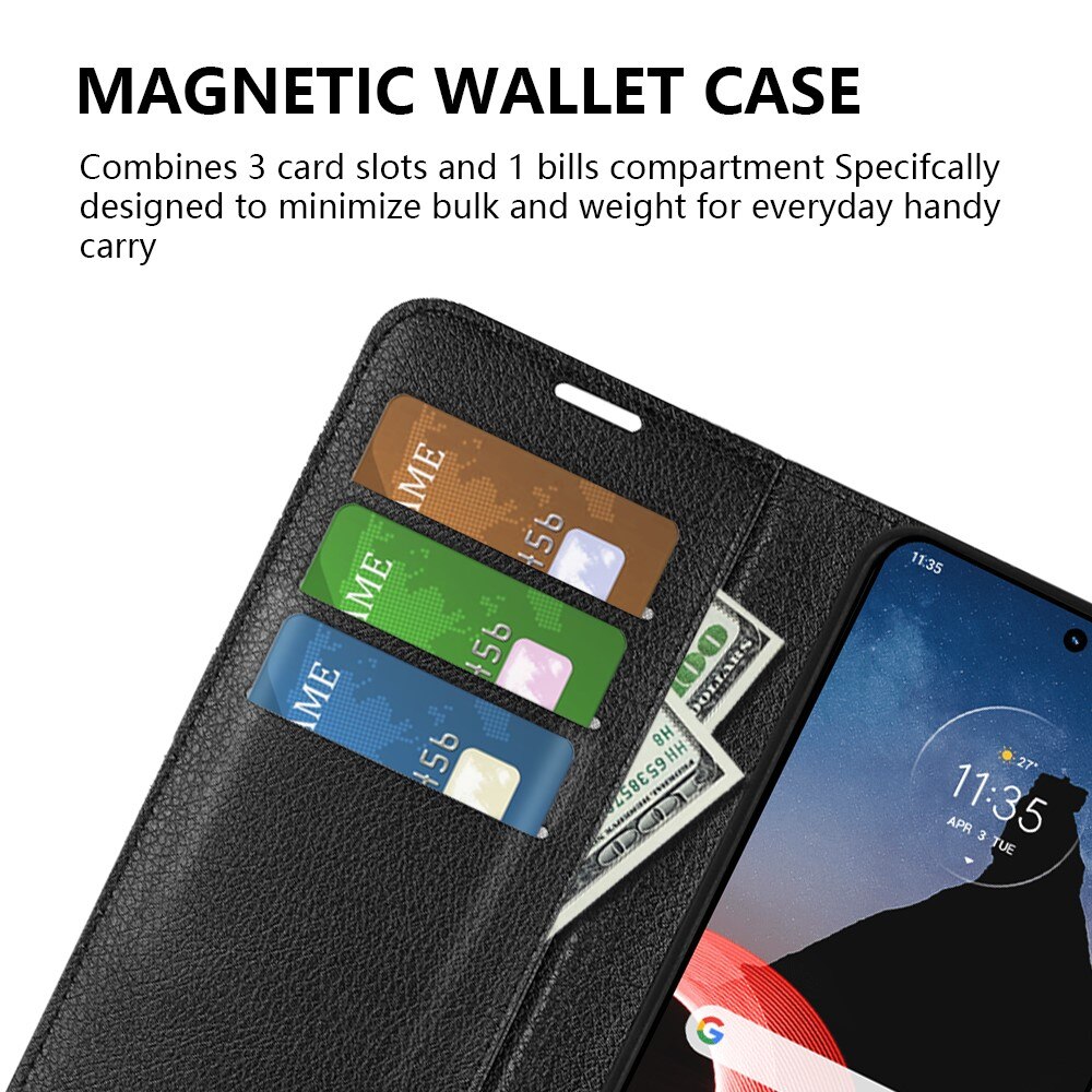 Coque portefeuille Motorola ThinkPhone, Noir