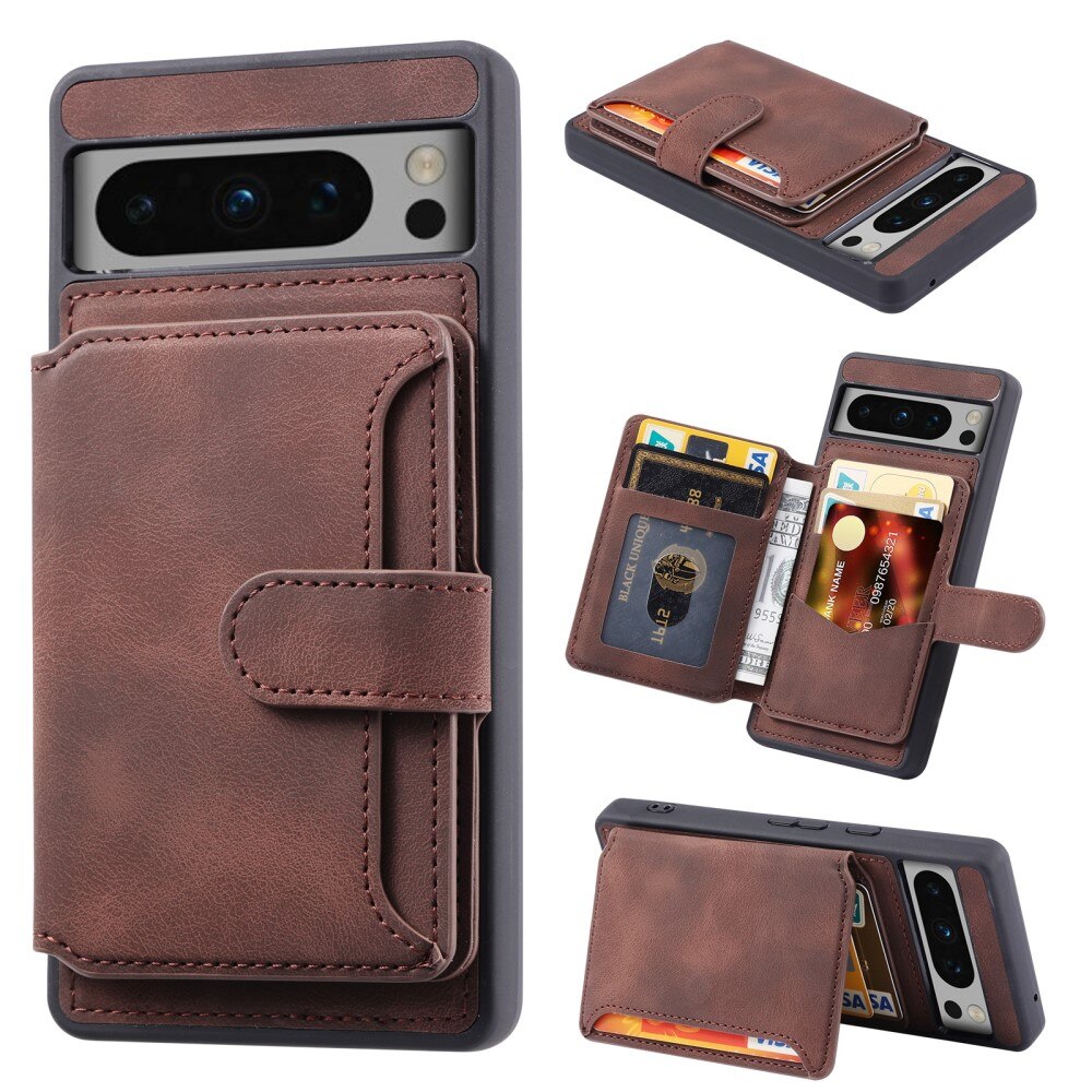 Coque porte-cartes Multi-slot anti-RFID Google Pixel 8 Pro, marron