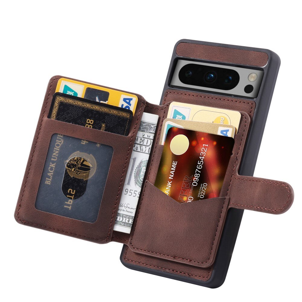 Coque porte-cartes Multi-slot anti-RFID Google Pixel 8 Pro, marron