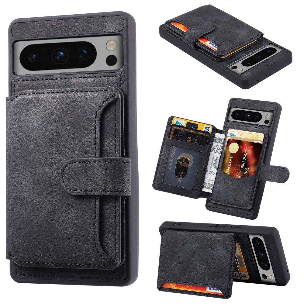 Coque porte-cartes Multi-slot anti-RFID Google Pixel 8 Pro, noir