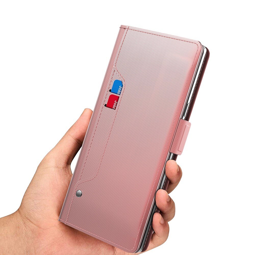 Étui portefeuille Miroir Sony Xperia 1 V, rose doré