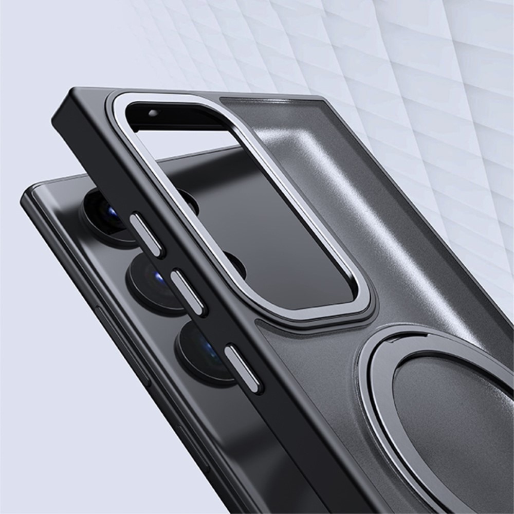 Coque hybride MagSafe Ring Kickstand Samsung Galaxy S23 Ultra, noir