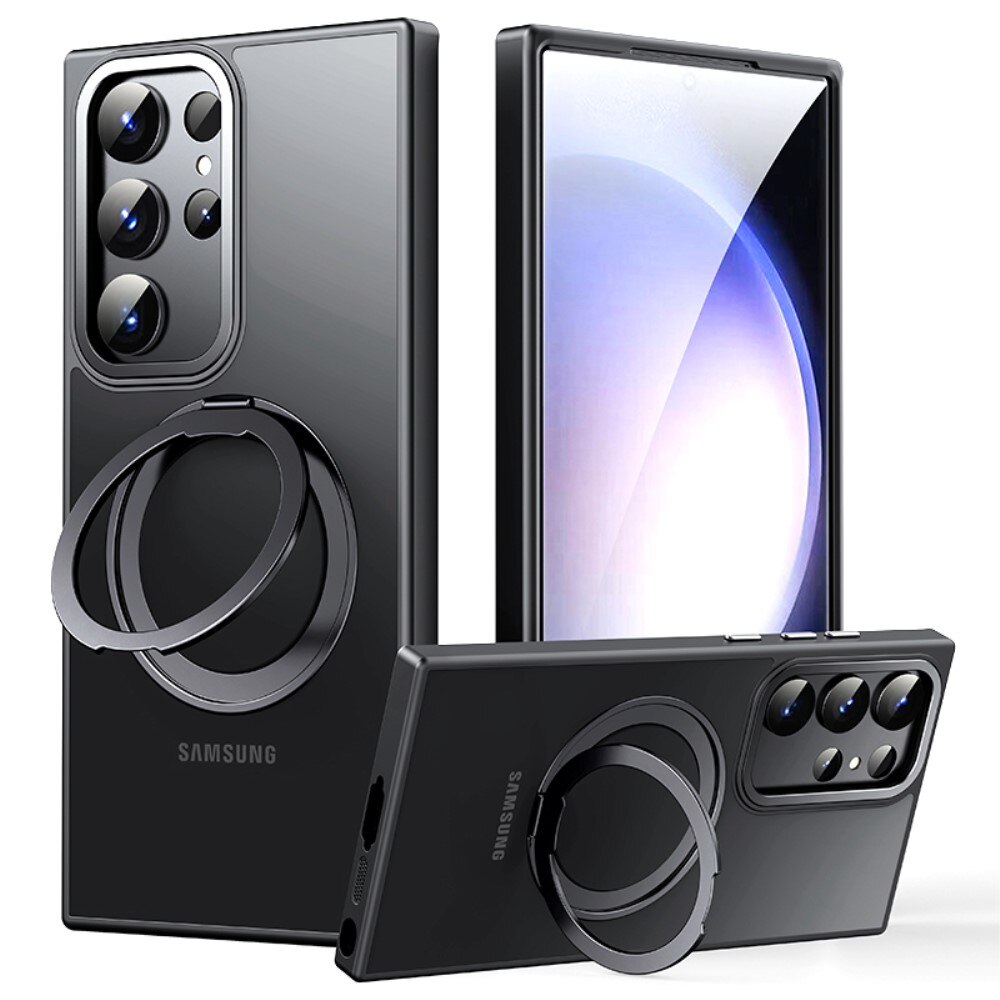 Coque hybride MagSafe Ring Samsung Galaxy S23 Ultra, noir