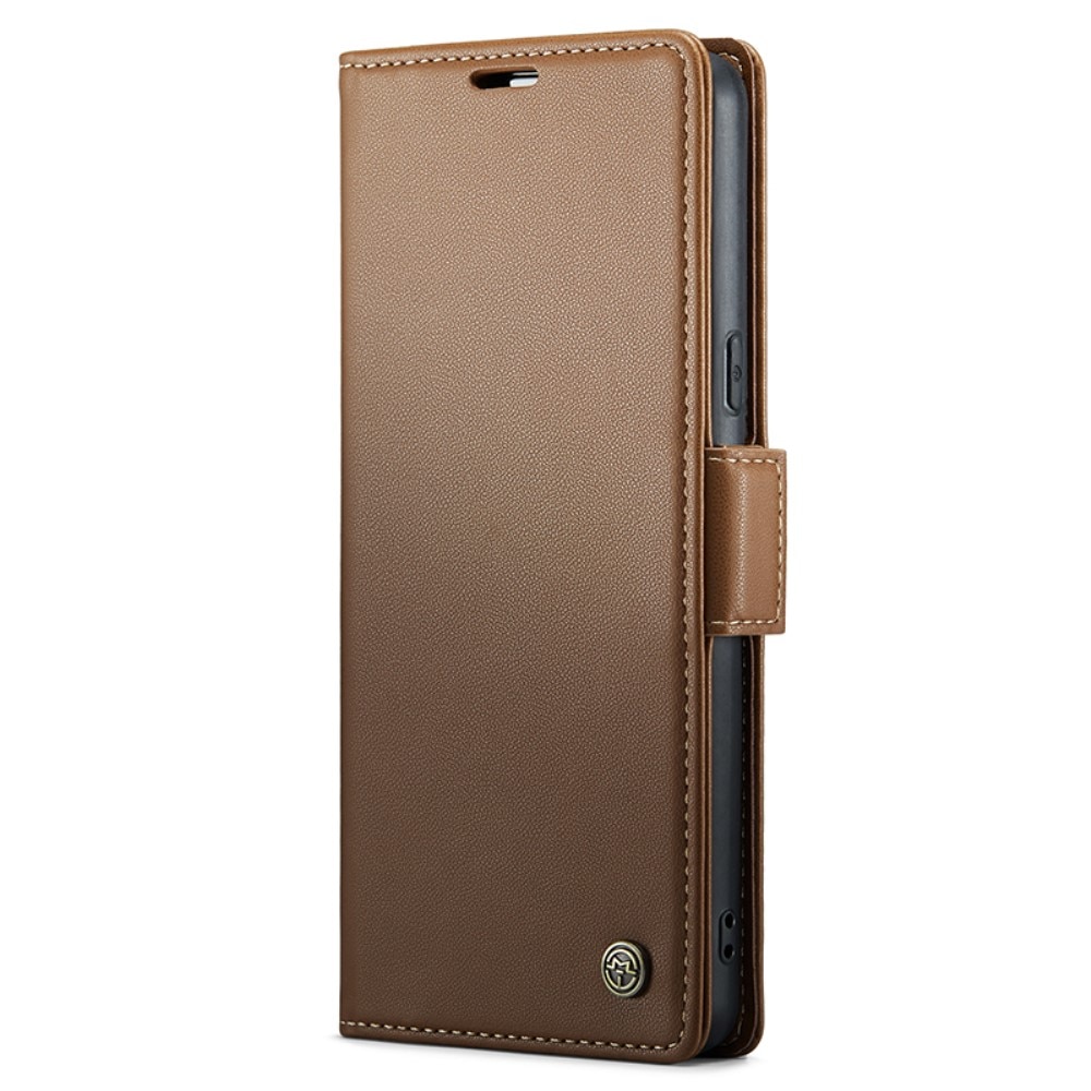 Étui portefeuille mince anti-RFID Google Pixel 8 Pro, Marron