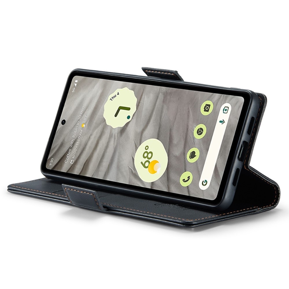 Étui portefeuille mince anti-RFID Google Pixel 7a, Noir