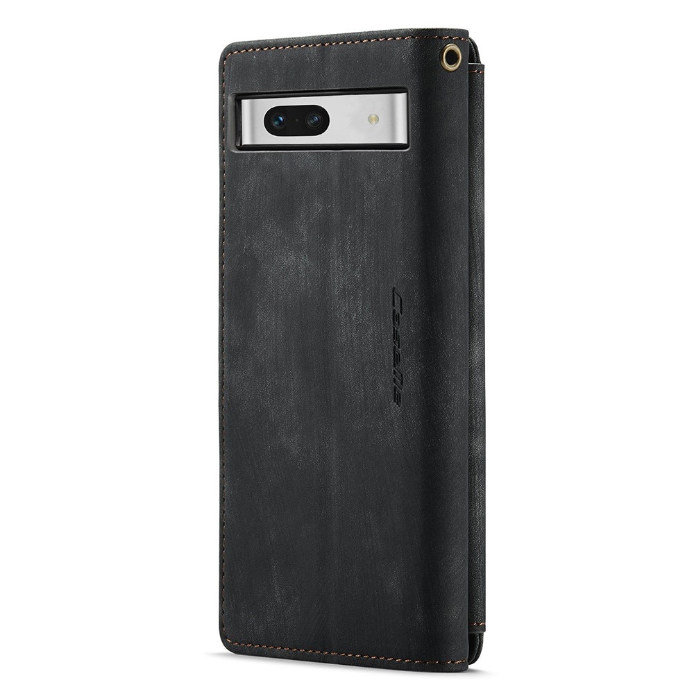 Étui portefeuille à glissière Google Pixel 7a, Noir