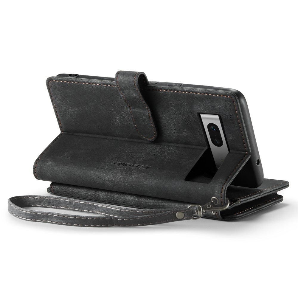 Étui portefeuille à glissière Google Pixel 7a, Noir