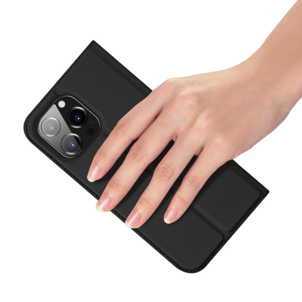Étui portefeuille Skin Pro Series iPhone 15 Pro Max, Noir
