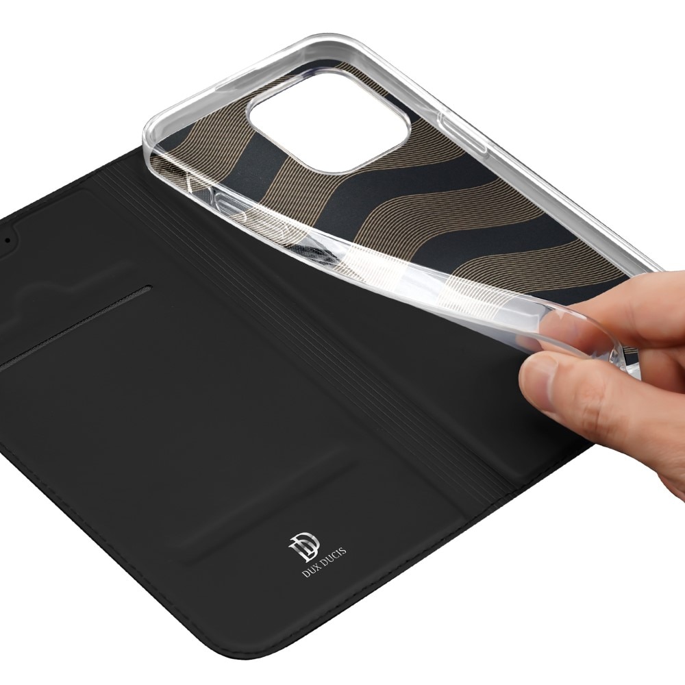 Étui portefeuille Skin Pro Series iPhone 15 Pro Max, Noir