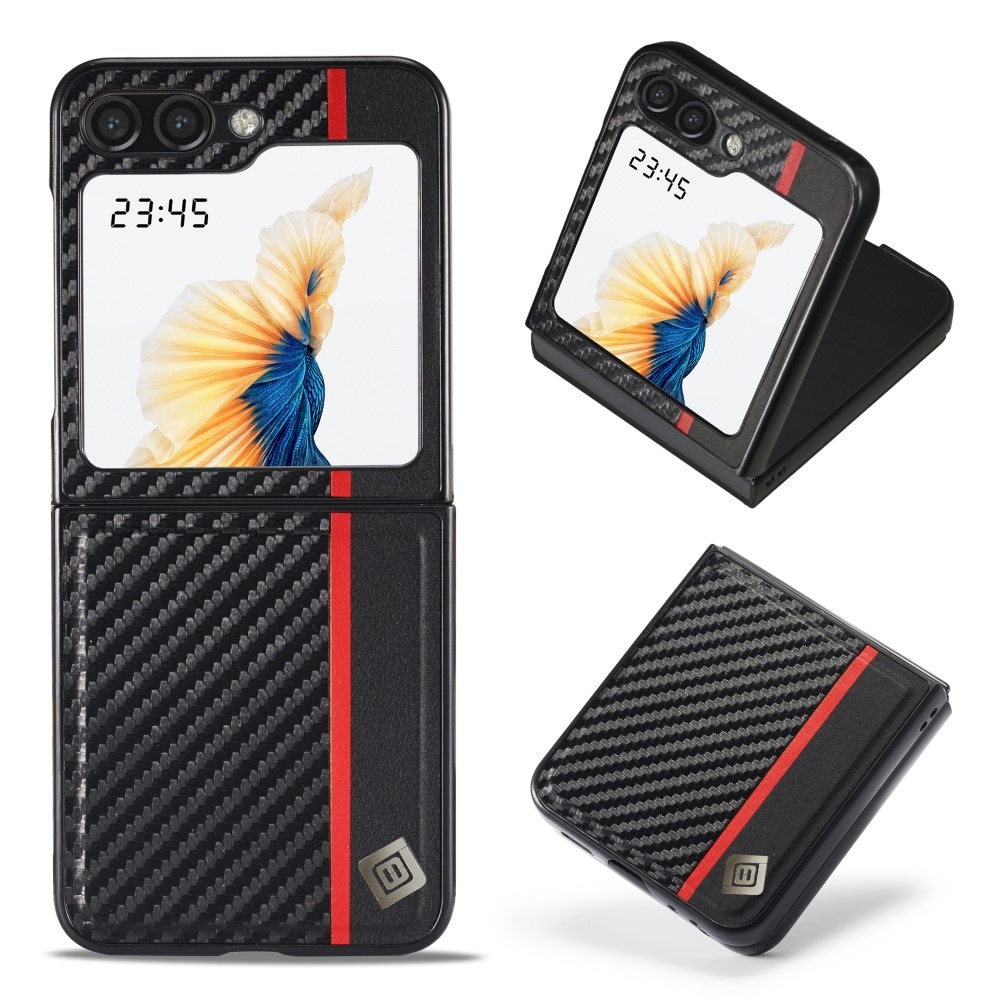 Coque Samsung Galaxy Z Flip 5, fibre de carbone