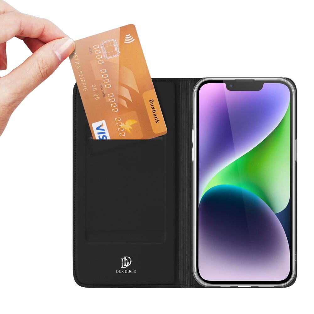 Étui portefeuille Skin Pro Series iPhone 15, Noir