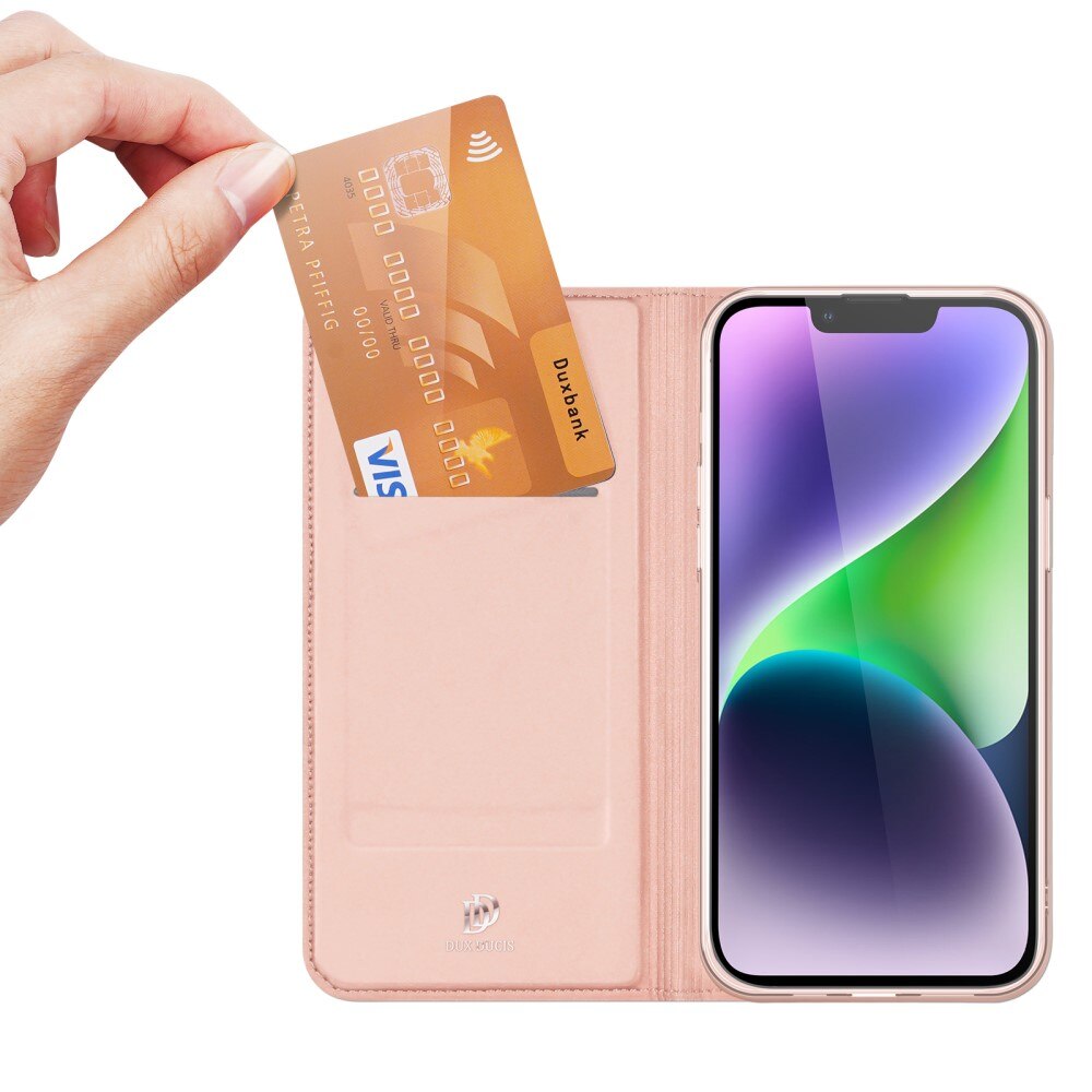 Étui portefeuille Skin Pro Series iPhone 15, Or rose