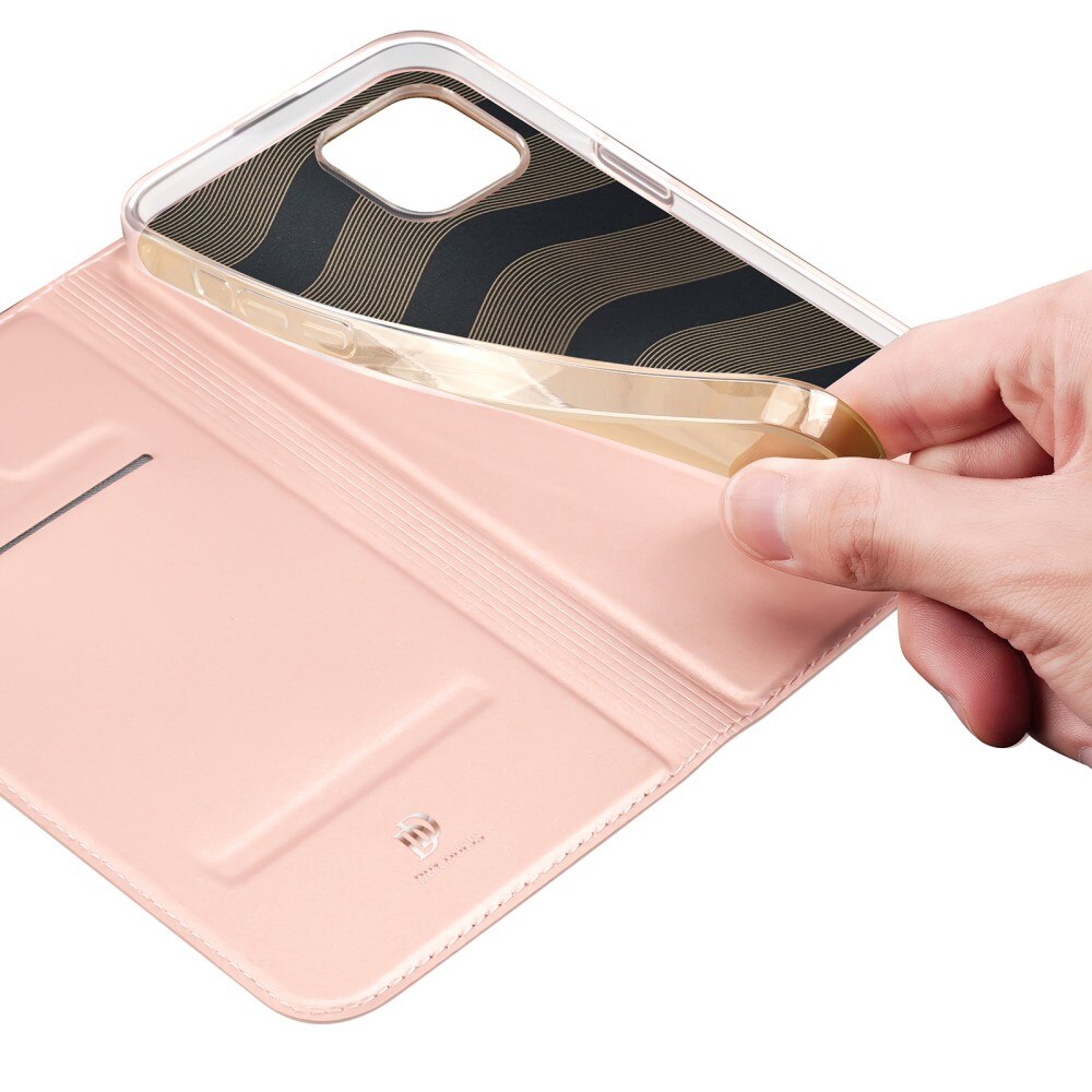 Étui portefeuille Skin Pro Series iPhone 15, Or rose