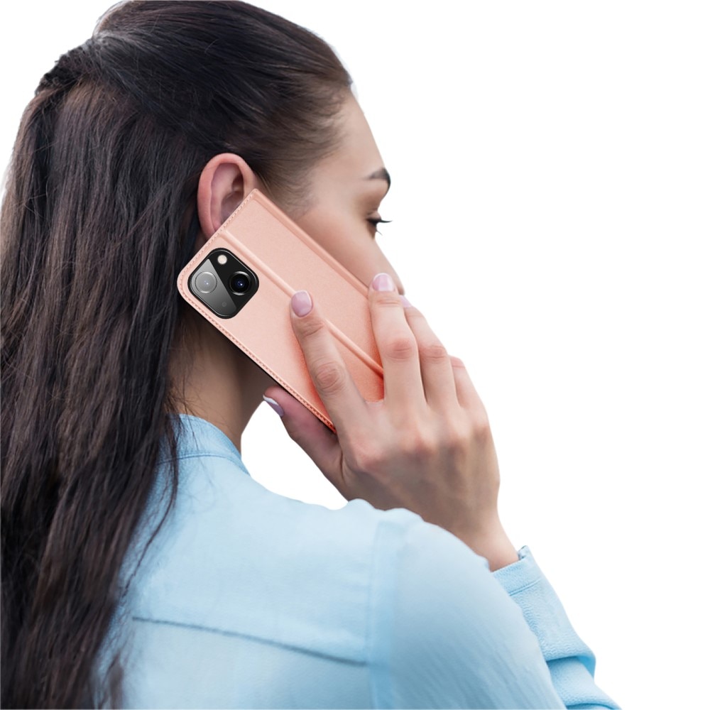 Étui portefeuille Skin Pro Series iPhone 15, Or rose