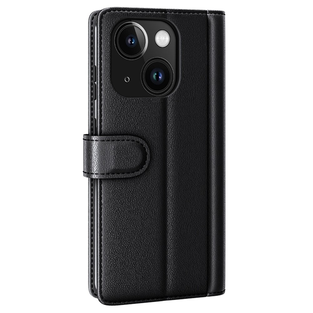 Étui en cuir veritable iPhone 15, Noir