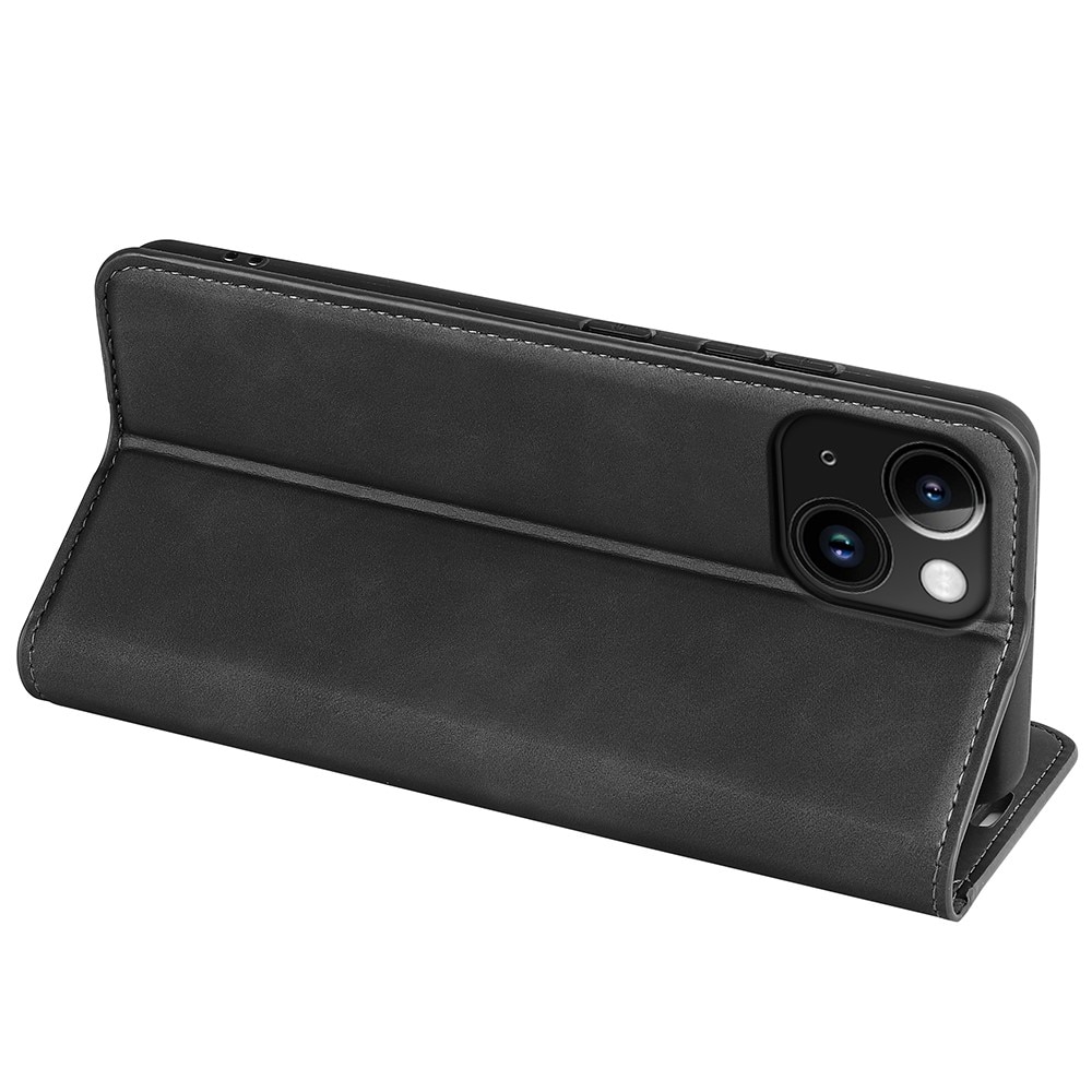 Coque portefeuille mince iPhone 15, Noir