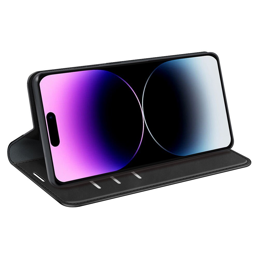 Coque portefeuille mince iPhone 15 Pro Max, Noir