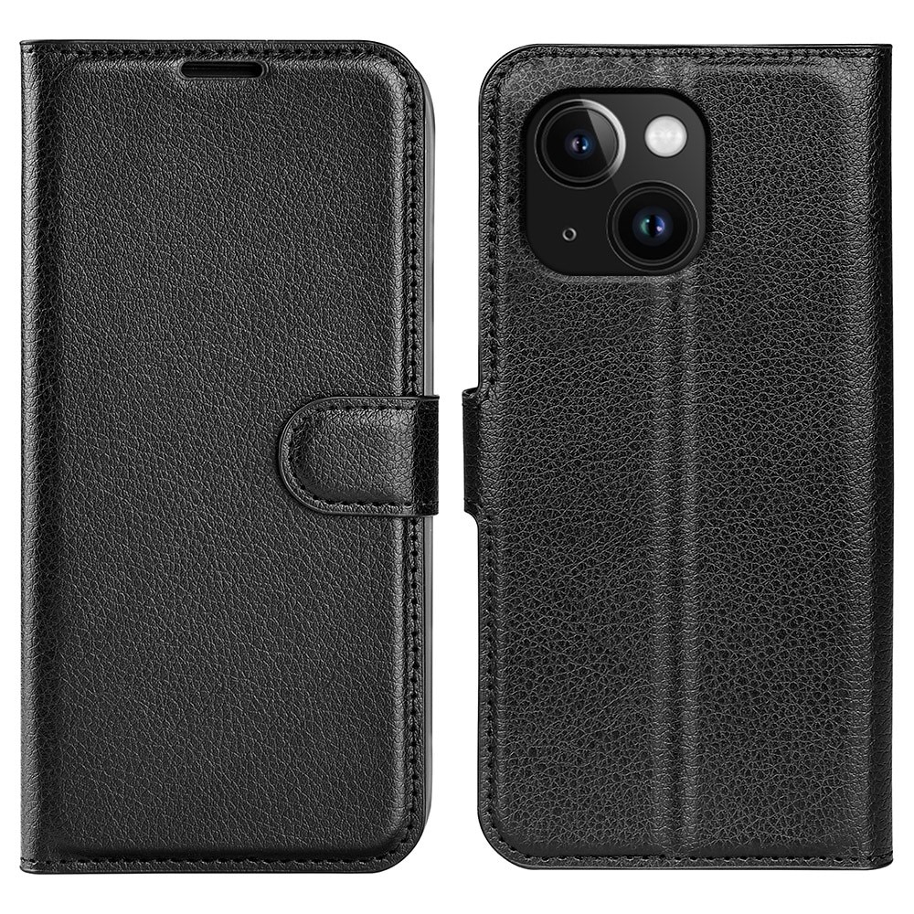 Coque portefeuille iPhone 15 Plus, Noir