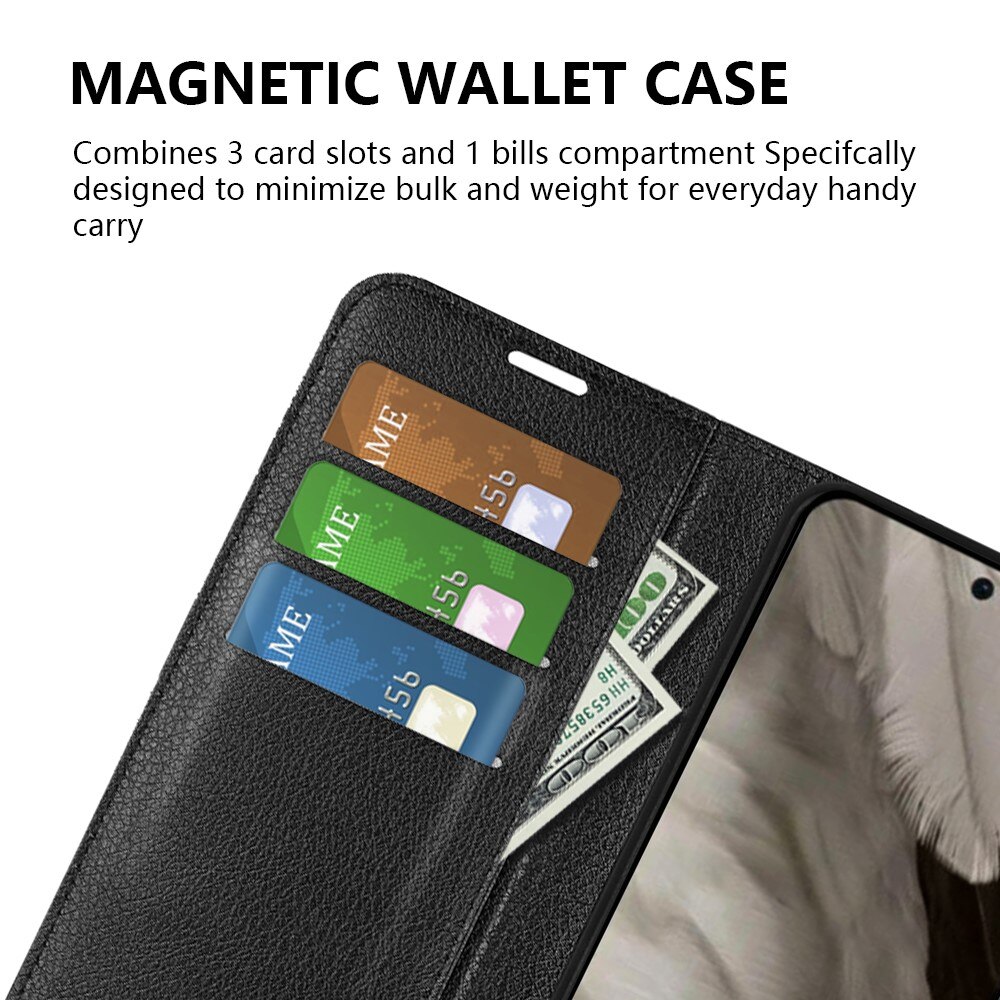 Coque portefeuille Google Pixel 8 Pro, Noir