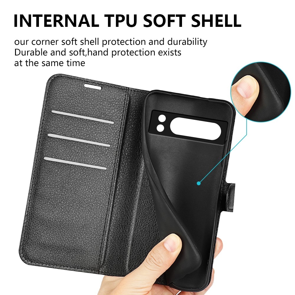 Coque portefeuille Google Pixel 8 Pro, Noir