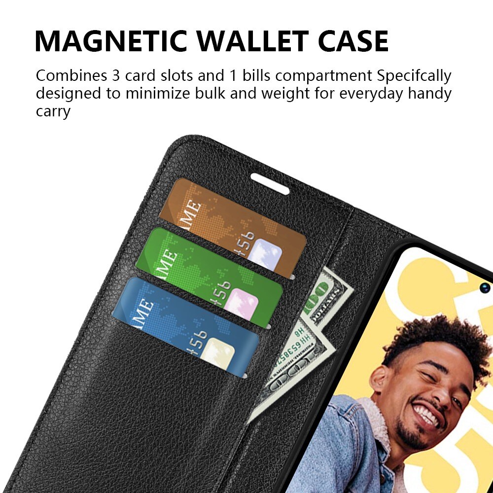 Coque portefeuille Google Pixel 8, Noir