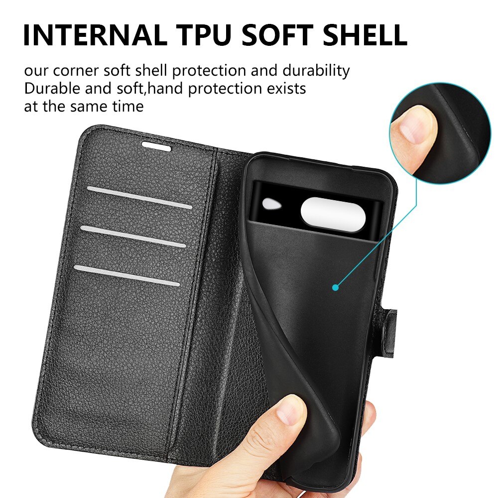 Coque portefeuille Google Pixel 8, Noir
