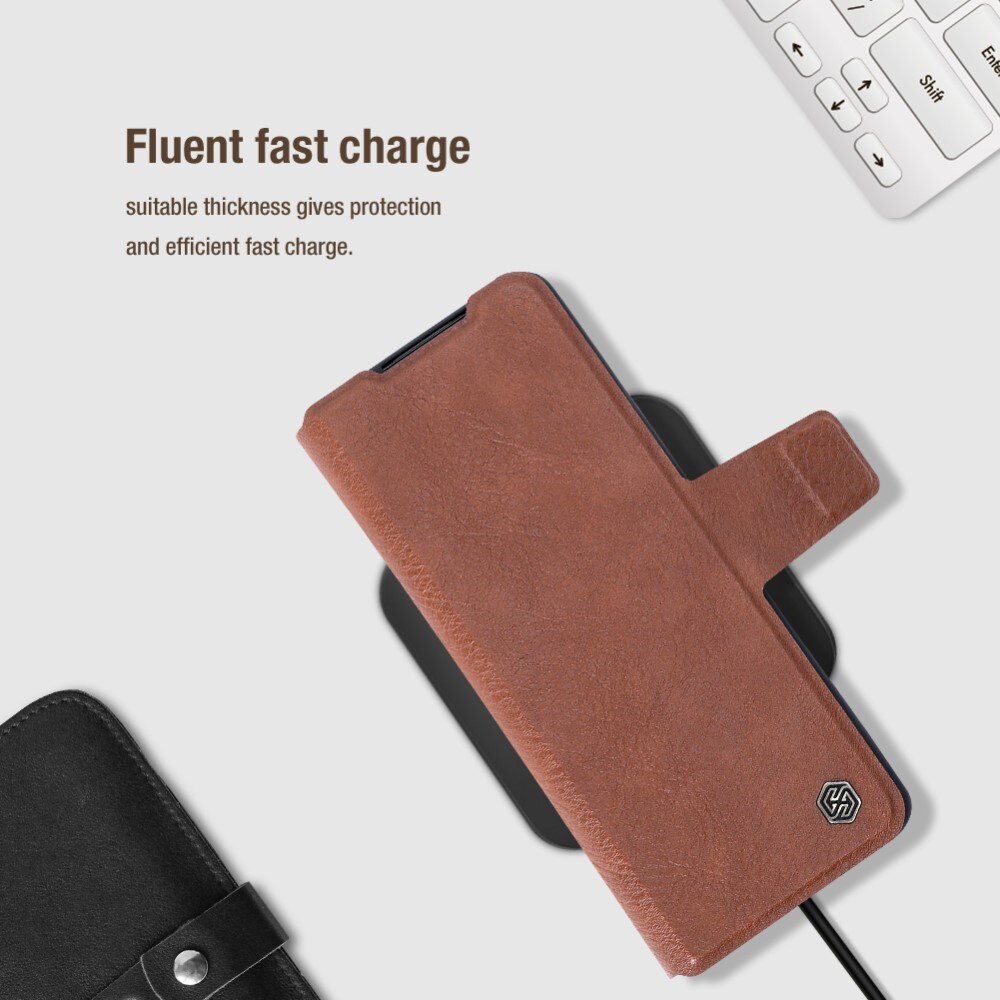 Coque Leather Case with Pen Slot Samsung Galaxy Z Fold 5 Marron