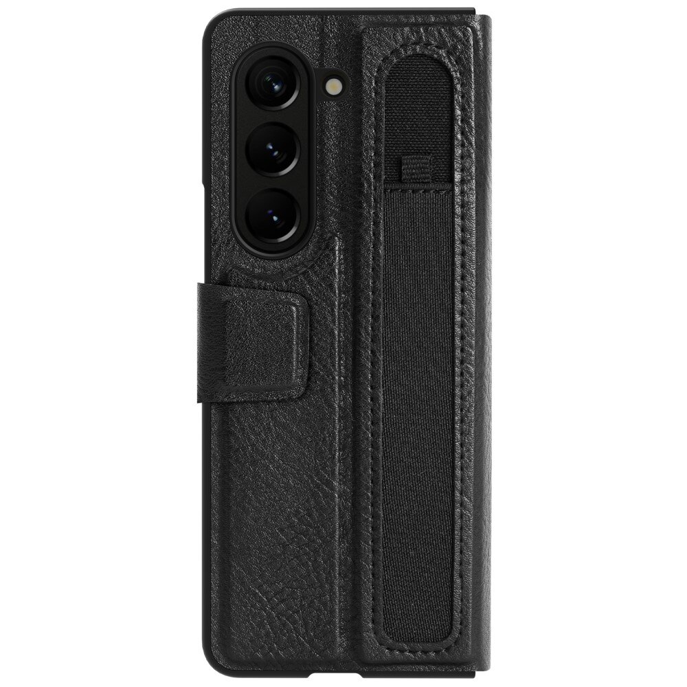 Coque Leather Case with Pen Slot Samsung Galaxy Z Fold 5, noir